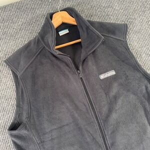 Columbia Fleece Vest Mens L Gray Full Zip Sleeveless Outdoor Gorpcore Minimalist